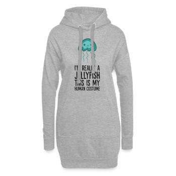 Ich bin wirklich eine Qualle Dies ist mein - Hoodie-Kleid - Grau meliert - Vorne
