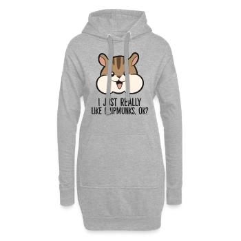 J’aime vraiment chipmunks, ok, doux - Sweat-shirt à capuche long Femme - gris chiné - Devant