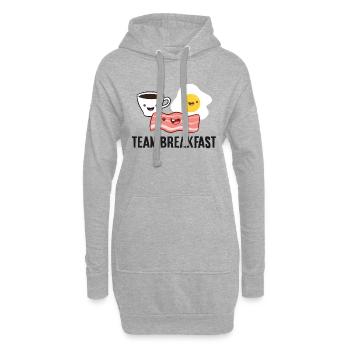 Speck-Eier-Kaffee-Team-Frühstück - Hoodie-Kleid - Grau meliert - Vorne