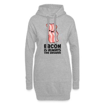 Lustige Speckliebhaber Speck ist immer die Antwort - Hoodie-Kleid - Grau meliert - Vorne
