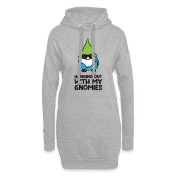 Passer du temps avec mes Gnomies Funny Gnome - Sweat-shirt à capuche long Femme - gris chiné - Devant