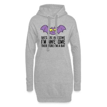 Fledermäuse sind fantastisch Ich bin fantastisch, - Hoodie-Kleid - Grau meliert - Vorne