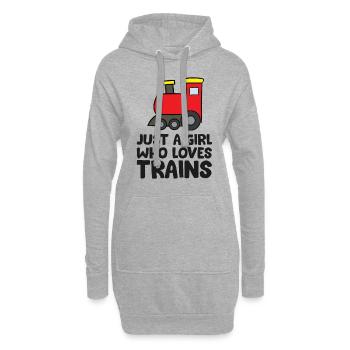 Juste une fille qui aime les trains - Sweat-shirt à capuche long Femme - gris chiné - Devant