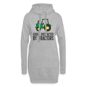 Farming Quote Tracteur facilement distrait par - Sweat-shirt à capuche long Femme - gris chiné - Devant