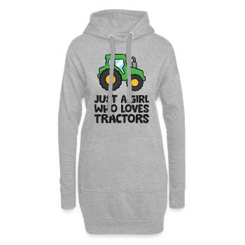 Juste une fille qui aime les tracteurs - Sweat-shirt à capuche long Femme - gris chiné - Devant