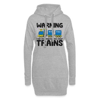 L’avertissement peut parler spontanément des trains - Sweat-shirt à capuche long Femme - gris chiné - Devant