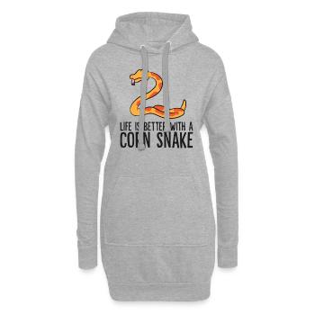 La vie est meilleure avec un serpent de maïs - Sweat-shirt à capuche long Femme - gris chiné - Devant
