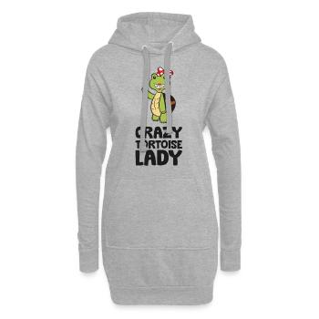 Tortue Maman Reptile Crazy Turtle Lady - Sweat-shirt à capuche long Femme - gris chiné - Devant