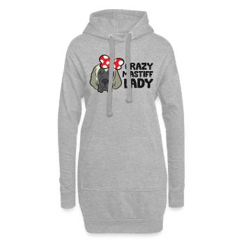 Verrückte Mastiff-Dame Italienische Mastiff-Mutter - Hoodie-Kleid - Grau meliert - Vorne