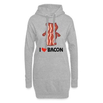 J’adore le bacon j’adore le bacon - Sweat-shirt à capuche long Femme - gris chiné - Devant
