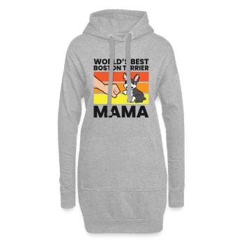 Weltbeste Boston Terrier Mama Boston Terrier Mama - Hoodie-Kleid - Grau meliert - Vorne