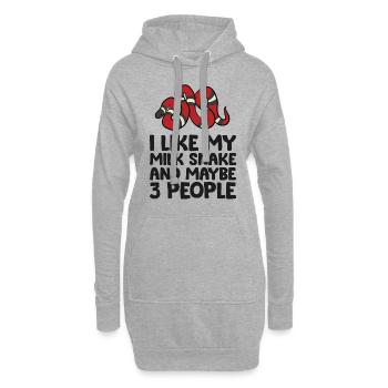 J’aime mon serpent de lait et peut-être comme 3 personnes de compagnie - Sweat-shirt à capuche long Femme - gris chiné - Devant