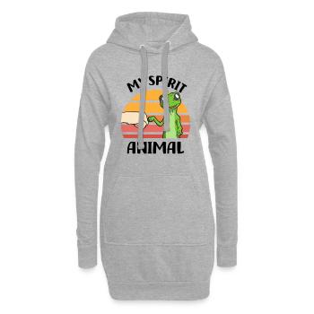 Amoureux des gecko - Sweat-shirt à capuche long Femme - gris chiné - Devant