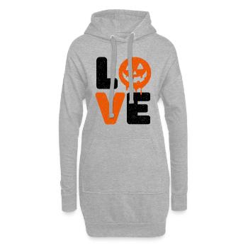 Halloween Love Lustiger Spruch Sprüche - Hoodie-Kleid - Grau meliert - Vorne