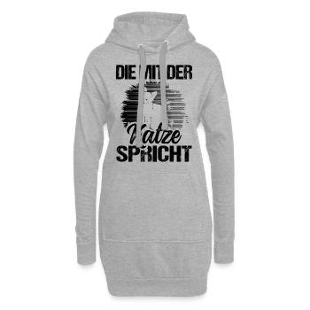 Katze Spruch Die Mit Der Katze Spricht - Hoodie-Kleid - Grau meliert - Vorne