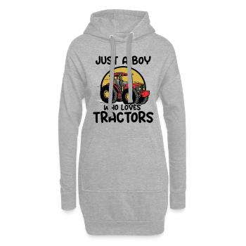 Juste un garçon qui aime les tracteurs Tracteur fermier - Sweat-shirt à capuche long Femme - gris chiné - Devant
