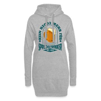 Kein H2CO3 mehr für Sprudeltrinker Trinkspruch - Hoodie-Kleid - Grau meliert - Vorne