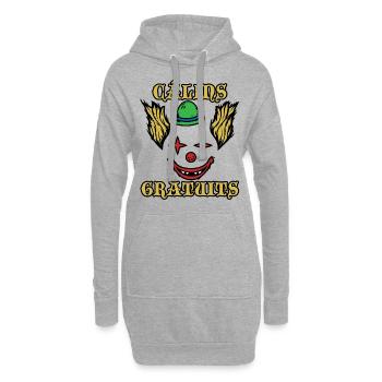 Câlins Gratuits Clown Terrifiant Cheveux en feu - Sweat-shirt à capuche long Femme - gris chiné - Devant