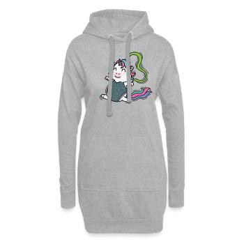 Einhorn beim Tanzen Fabelwesen Sport - Hoodie-Kleid - Grau meliert - Vorne