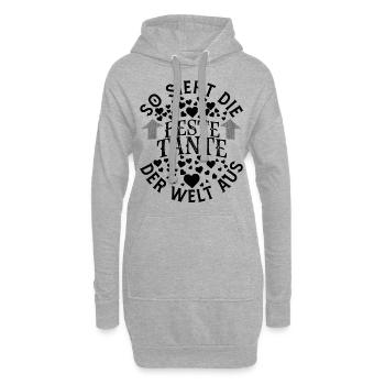 So Sieht Die Beste Tante der Welt Aus Tantchen - Hoodie-Kleid - Grau meliert - Vorne