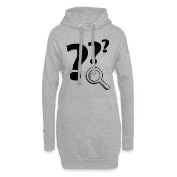 Loupe point d’interrogation - Sweat-shirt à capuche long Femme - gris chiné - Devant
