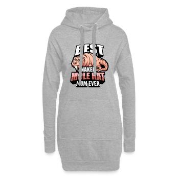 Animal de compagnie de rat-taupe nu | Cadeau de rat-taupe nu pour les femmes - Sweat-shirt à capuche long Femme - gris chiné - Devant