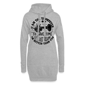 Trompettiste Trompette Instrument Cuivres Musique - Sweat-shirt à capuche long Femme - gris chiné - Devant