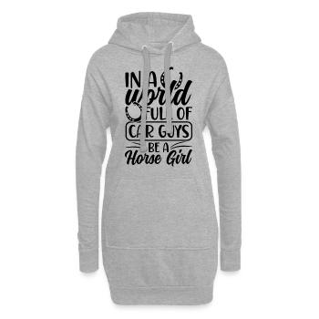 Reiter Sprüche Reiterin Pferde - Hoodie-Kleid - Grau meliert - Vorne