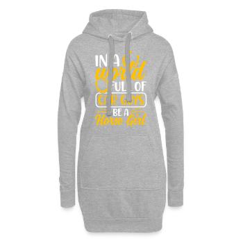 Reiter Sprüche Reiterin Pferde - Hoodie-Kleid - Grau meliert - Vorne