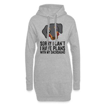 Ich kann leider nicht, ich habe Pläne mit meinem - Hoodie-Kleid - Grau meliert - Vorne