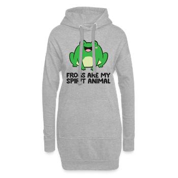Frösche sind mein Seelentier Liebe Frösche - Hoodie-Kleid - Grau meliert - Vorne