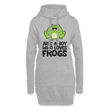 Juste un garçon qui aime les grenouilles - Sweat-shirt à capuche long Femme - gris chiné - Devant