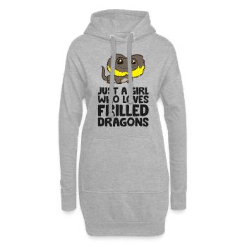 Just a Girl Who Loves Frilled Dragons - Hoodie Dress - heather grey - Front