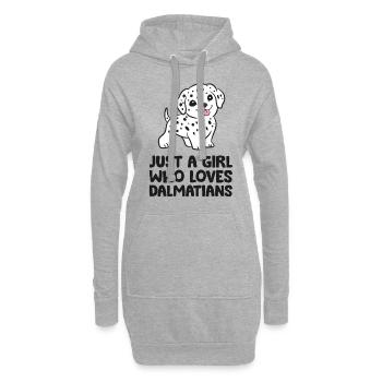 Chien dalmatien Une seule fille, la dalmate - Sweat-shirt à capuche long Femme - gris chiné - Devant