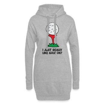 Ich mag Golf einfach sehr, okay? Lustiges Golf - Hoodie-Kleid - Grau meliert - Vorne