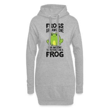 Frösche sind fantastisch Ich bin fantastisch, - Hoodie-Kleid - Grau meliert - Vorne