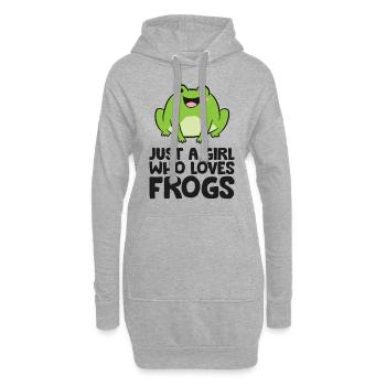 Juste une fille qui aime les grenouilles - Sweat-shirt à capuche long Femme - gris chiné - Devant