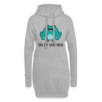 Lustiger Froschliebhaber Dieser Junge liebt - Hoodie-Kleid - Grau meliert - Vorne