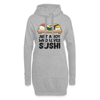 Nur ein Junge, der Sushi liebt - Hoodie-Kleid - Grau meliert - Vorne