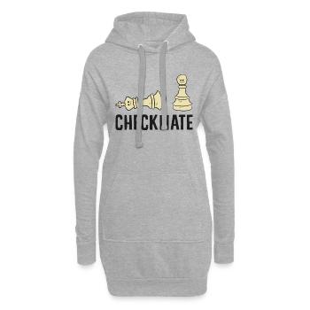 Schach Schachmatt Lustiger Schachspieler - Hoodie-Kleid - Grau meliert - Vorne