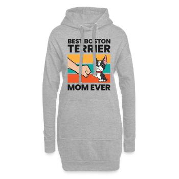 Meilleure maman Boston Terrier jamais drôle - Sweat-shirt à capuche long Femme - gris chiné - Devant