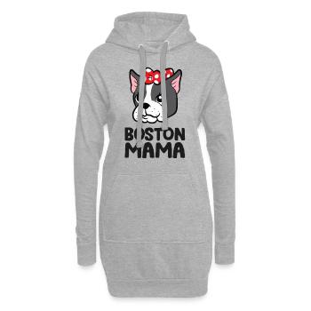 Boston Terrier Mama Boston Mama Lustige Bostie - Hoodie-Kleid - Grau meliert - Vorne