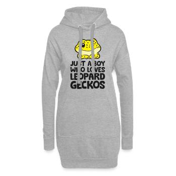 Léopard Gecko Reptile Seulement un garçon qui - Sweat-shirt à capuche long Femme - gris chiné - Devant
