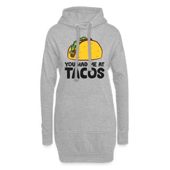 Sie hatten mich bei Tacos Cinco De Mayo Liebe - Hoodie-Kleid - Grau meliert - Vorne
