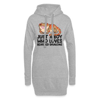 Bartagame Reptil Nur ein Junge, der Bartagamen - Hoodie-Kleid - Grau meliert - Vorne