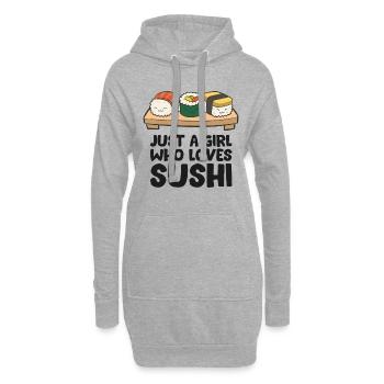 Nur ein Mädchen, das Sushi liebt - Hoodie-Kleid - Grau meliert - Vorne