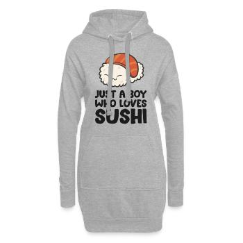 Japanisches Essen Kawaii Sushi Nur ein Junge, der - Hoodie-Kleid - Grau meliert - Vorne
