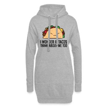 Ich frage mich, ob Tacos auch an mich denken - Hoodie-Kleid - Grau meliert - Vorne