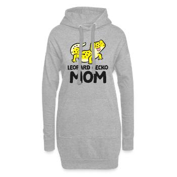 Leopardgecko Mama Eidechse Reptil Leopardgecko - Hoodie-Kleid - Grau meliert - Vorne