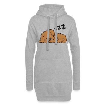 Cockapoo Hund Pyjama Lustig Schlafender Cockapoo - Hoodie-Kleid - Grau meliert - Vorne